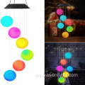 Solar al aire libre Led bola colgante Wind Chime Light